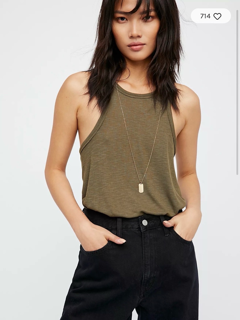 free people army green tank